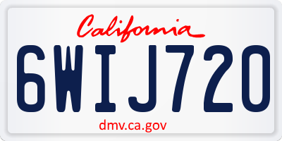 CA license plate 6WIJ720