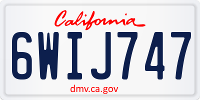 CA license plate 6WIJ747