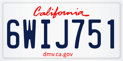 CA license plate 6WIJ751