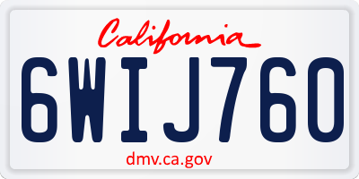 CA license plate 6WIJ760