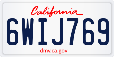 CA license plate 6WIJ769