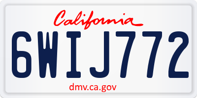 CA license plate 6WIJ772