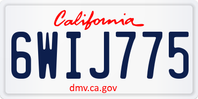 CA license plate 6WIJ775
