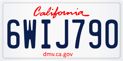 CA license plate 6WIJ790