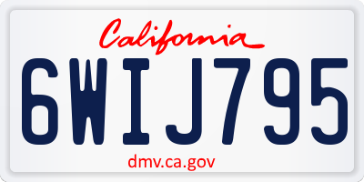 CA license plate 6WIJ795