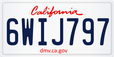 CA license plate 6WIJ797