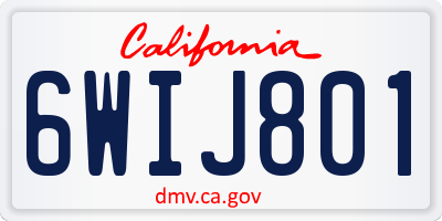 CA license plate 6WIJ801