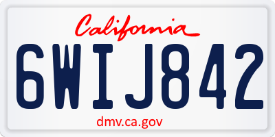 CA license plate 6WIJ842