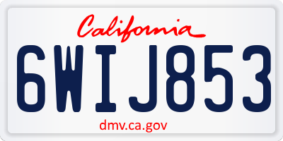 CA license plate 6WIJ853
