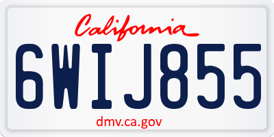 CA license plate 6WIJ855