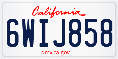 CA license plate 6WIJ858