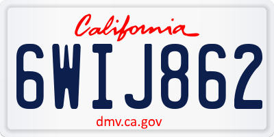 CA license plate 6WIJ862