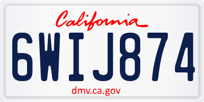 CA license plate 6WIJ874