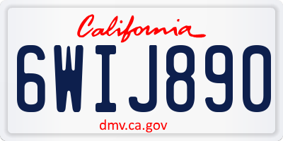CA license plate 6WIJ890