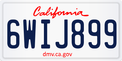 CA license plate 6WIJ899