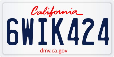 CA license plate 6WIK424