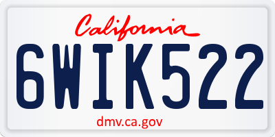 CA license plate 6WIK522