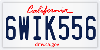 CA license plate 6WIK556