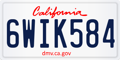 CA license plate 6WIK584