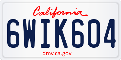 CA license plate 6WIK604
