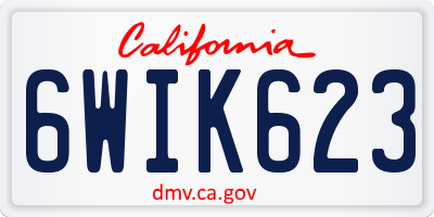 CA license plate 6WIK623