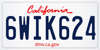 CA license plate 6WIK624
