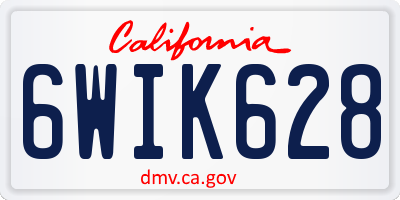 CA license plate 6WIK628