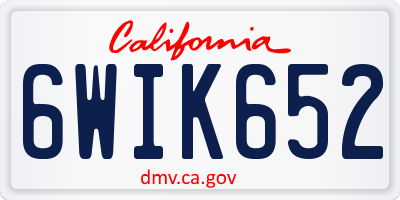 CA license plate 6WIK652