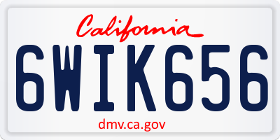 CA license plate 6WIK656