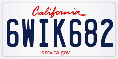 CA license plate 6WIK682