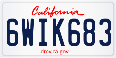 CA license plate 6WIK683