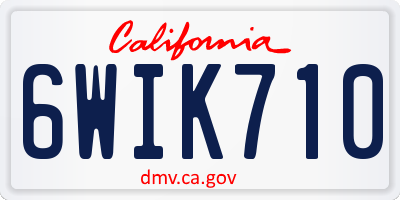 CA license plate 6WIK710