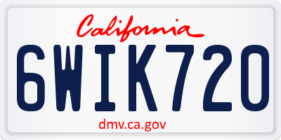 CA license plate 6WIK720