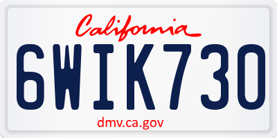 CA license plate 6WIK730