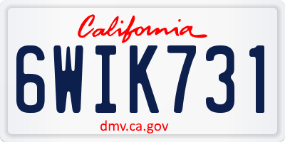 CA license plate 6WIK731