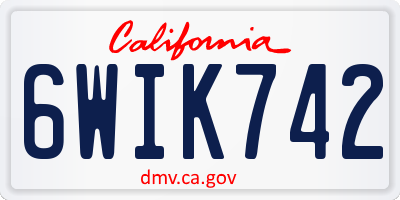 CA license plate 6WIK742