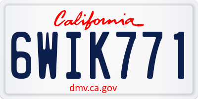CA license plate 6WIK771