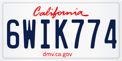 CA license plate 6WIK774
