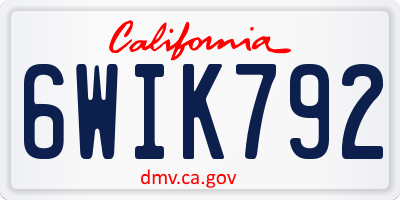 CA license plate 6WIK792