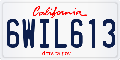 CA license plate 6WIL613