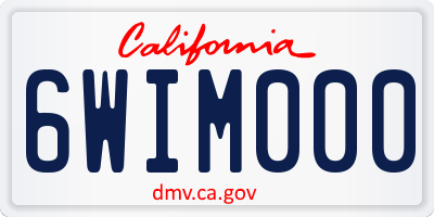 CA license plate 6WIM000