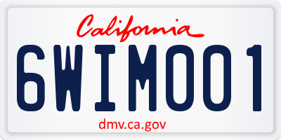 CA license plate 6WIM001