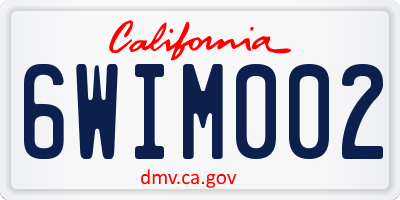 CA license plate 6WIM002