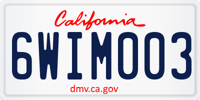 CA license plate 6WIM003