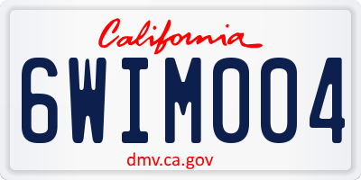 CA license plate 6WIM004