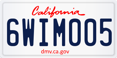 CA license plate 6WIM005
