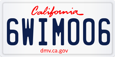 CA license plate 6WIM006