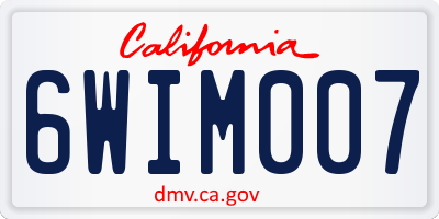 CA license plate 6WIM007