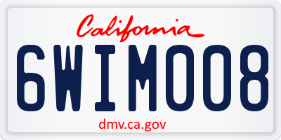 CA license plate 6WIM008