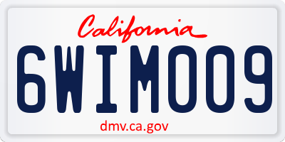 CA license plate 6WIM009